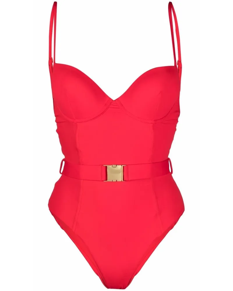Noire Swimwear Badeanzug mit Gürtel - Rot Rot