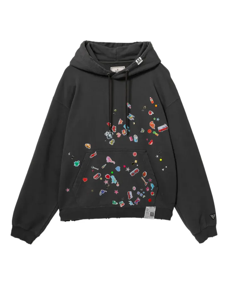 MIHARAYASUHIRO all-over graphic print hoodie - Grau Grau