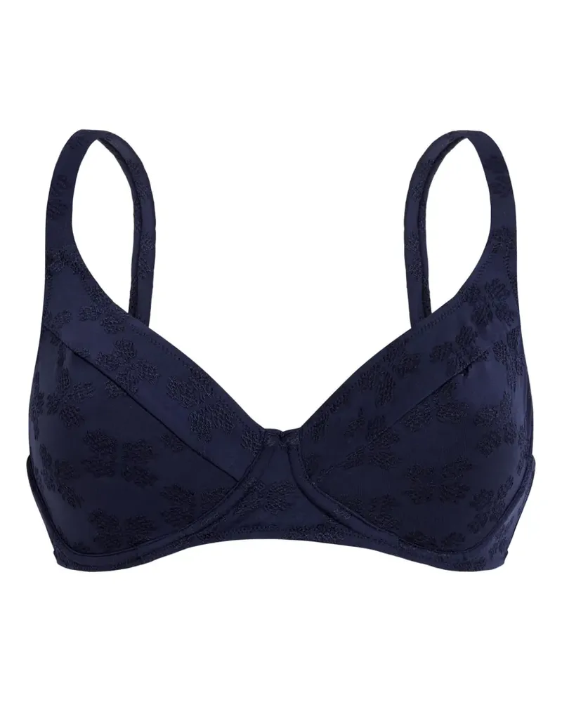 Vilebrequin floral-jacquard underwired bikini top - Blau Blau