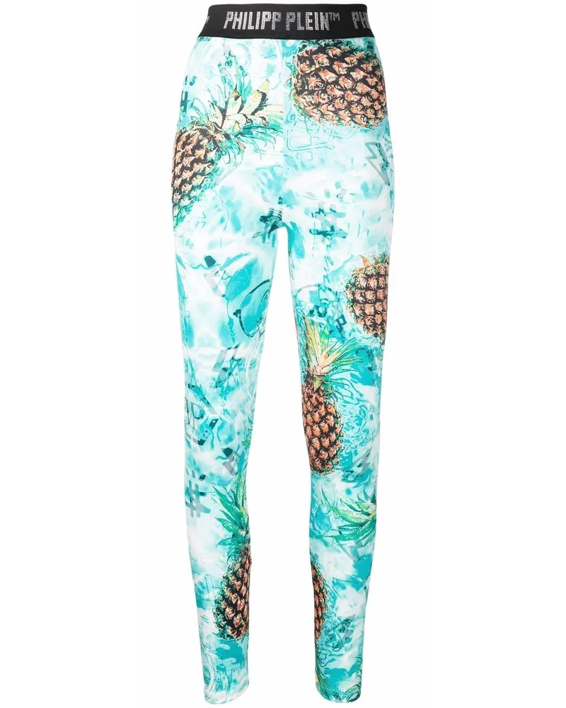 Philipp Plein Leggings mit Ananas - Grün Grün