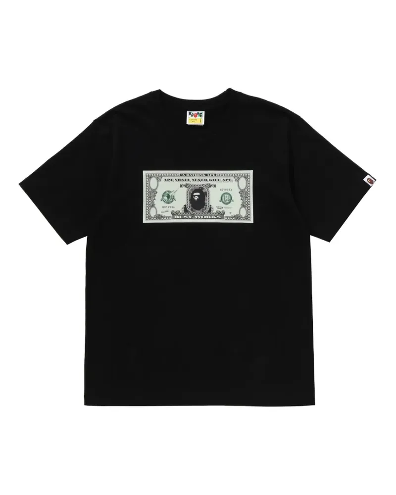 BAPE T-Shirt mit Dollar-Print - Schwarz Schwarz