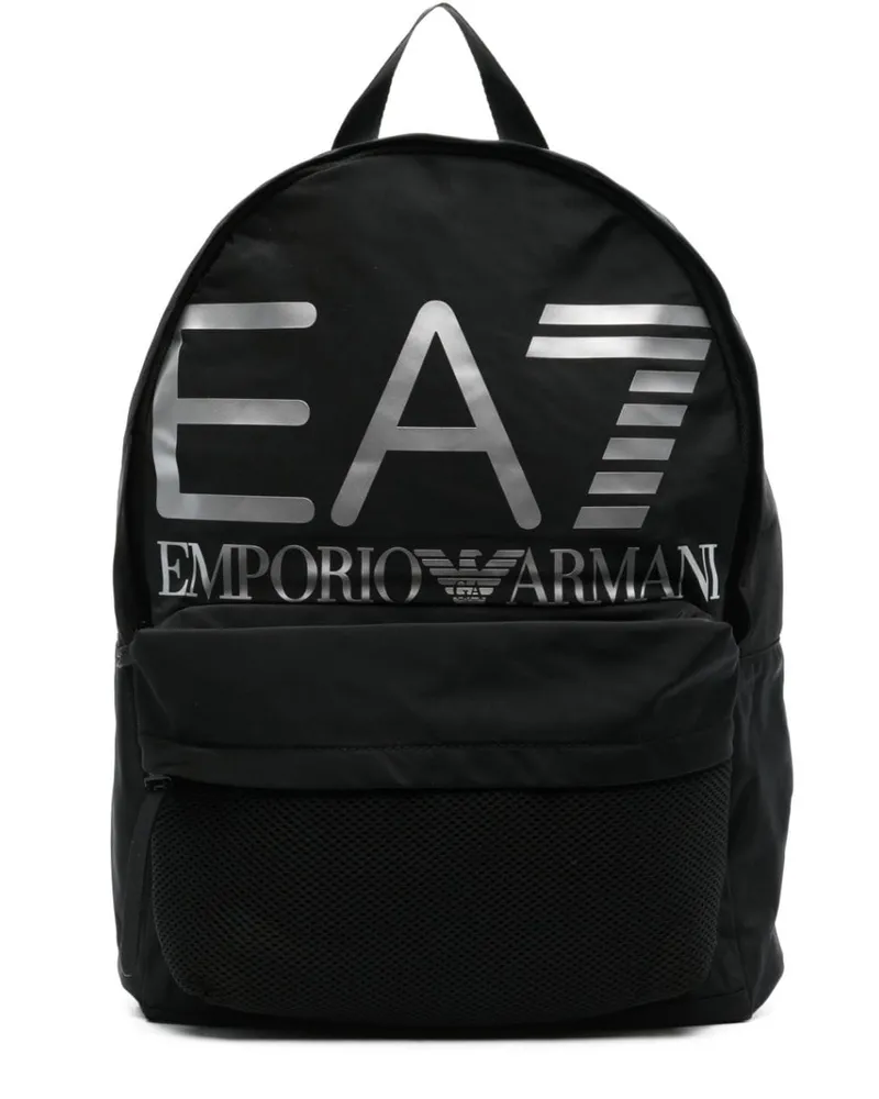 EA7 Rucksack mit Logo-Print - Schwarz Schwarz