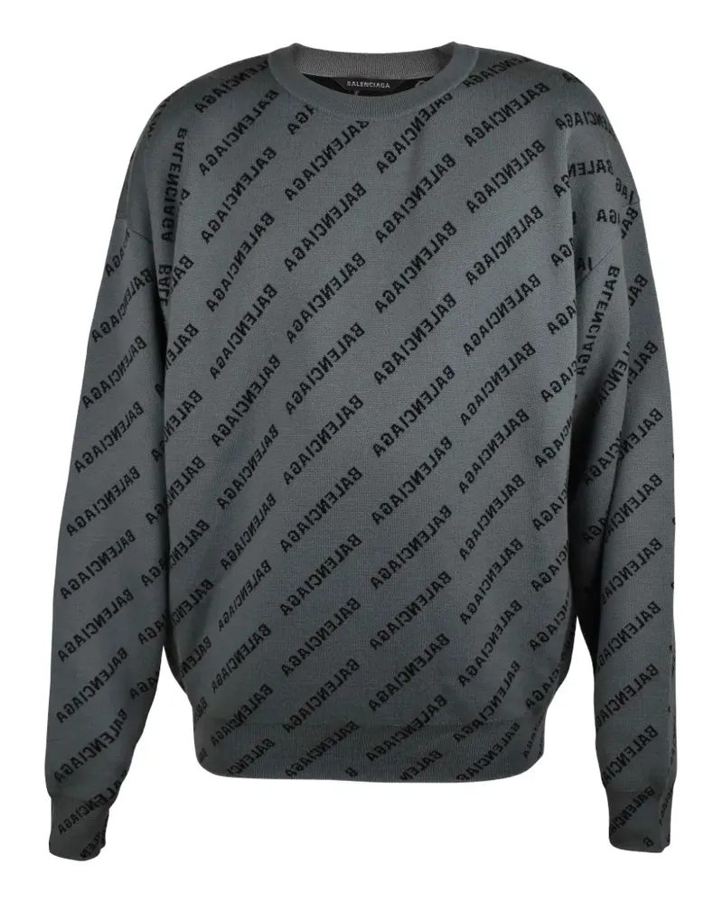 Balenciaga Pullover mit Logo-Print - Grau Grau