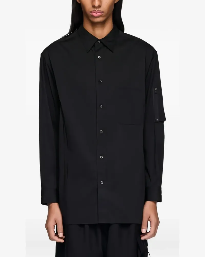 Y-3 Hemd mit geknöpfter Tasche - Schwarz Schwarz