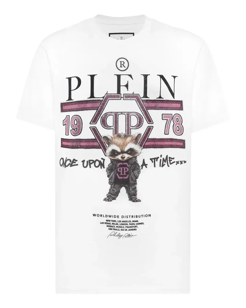Philipp Plein T-Shirt mit Waschbär-Print - Weiß Weiß