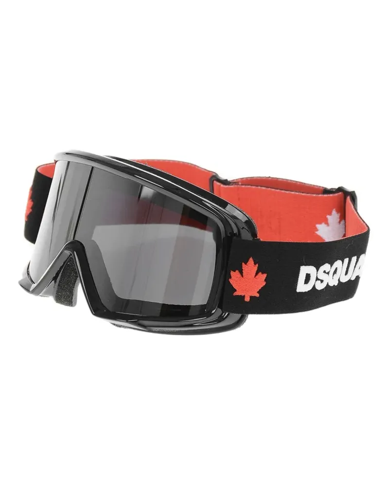 Dsquared2 Skibrille mit Logo-Riemen - Schwarz Schwarz