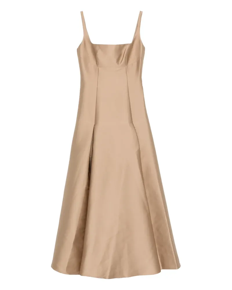 Roland Mouret square-neck pleated maxi dress - Gold Gold