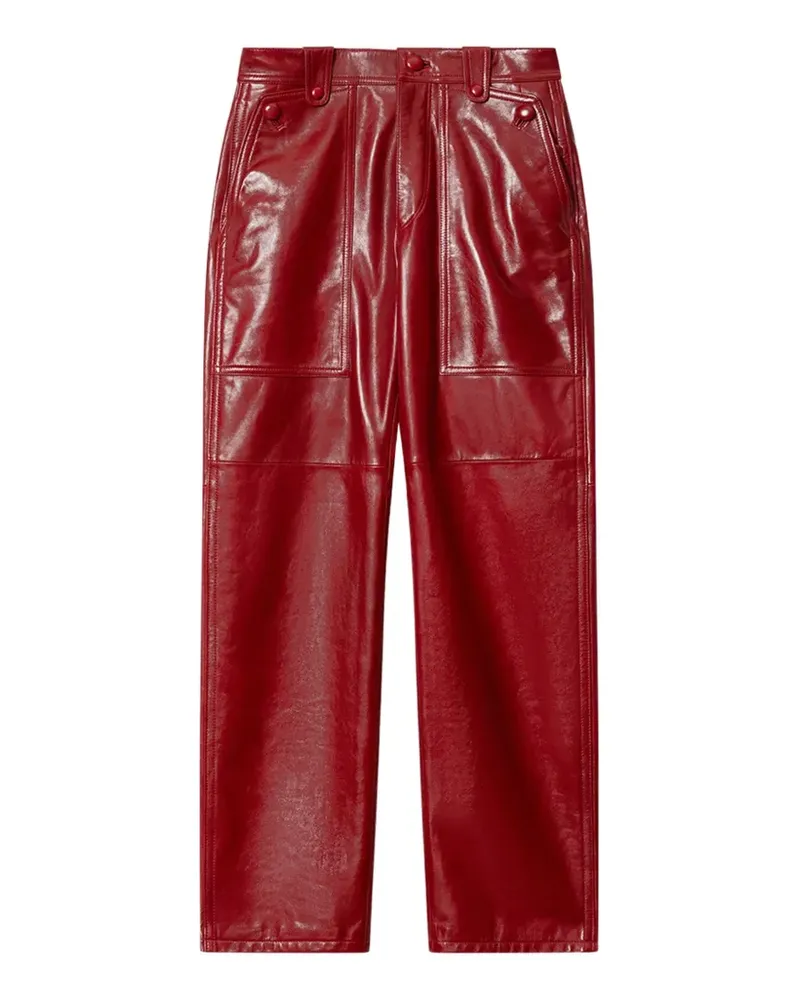 Isabel Marant Lederhose mit hohem Bund - Rot Rot