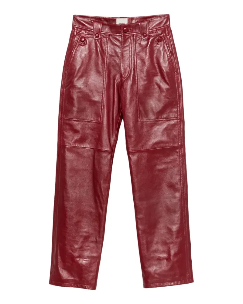 Isabel Marant Lederhose mit hohem Bund - Rot Rot