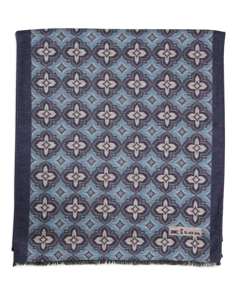 Kiton Schal mit geometrischem Print - Blau Blau