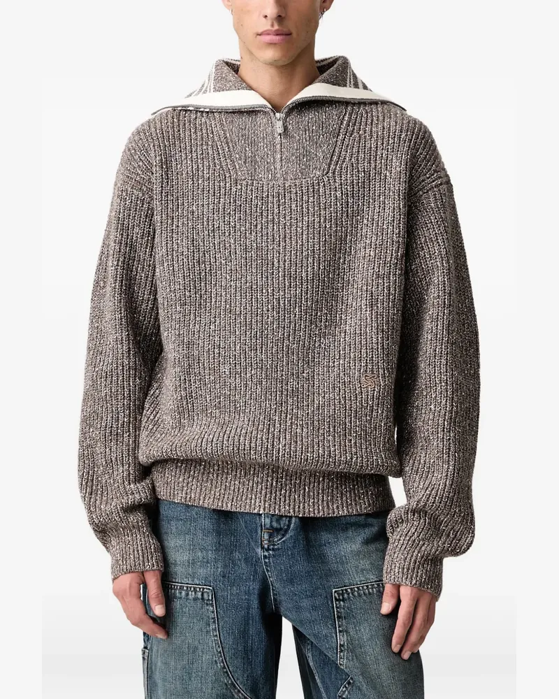 Filling Pieces quarter-zip chunky-knit sweater - Braun Braun