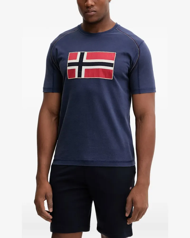 Napapijri T-Shirt mit Reflektor-Logo - Blau Blau