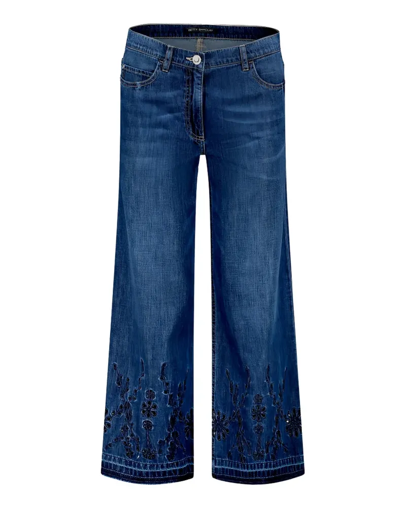 Betty Barclay embroidered cropped jeans - Blau Blau
