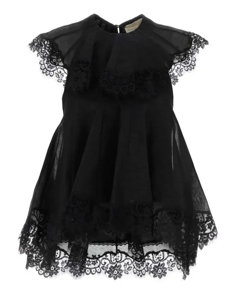 Zimmermann Ascent Top mit Flatterärmeln und Spitzenbesatz - Schwarz Schwarz