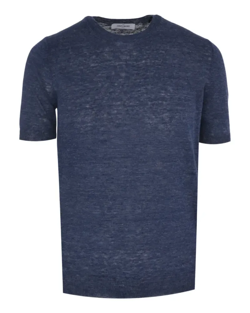 Gran Sasso Fein gestricktes T-Shirt - Blau Blau
