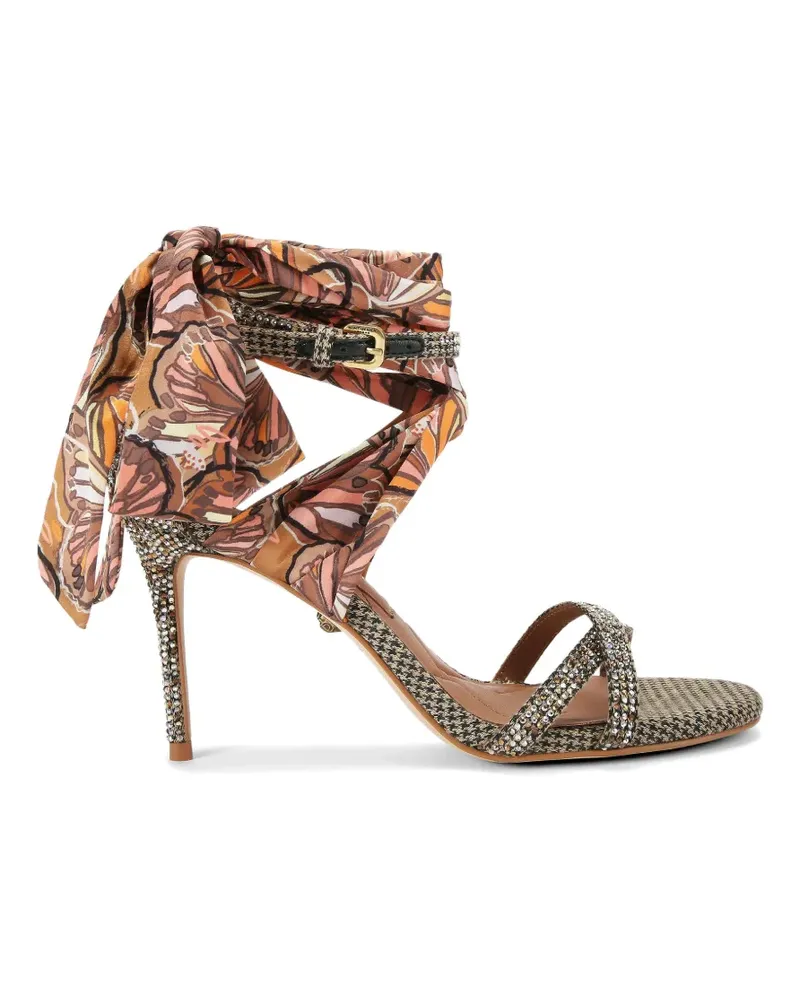Kurt Geiger Kristallverzierte Sandalen mit Hahnentrittmuster - Orange Orange