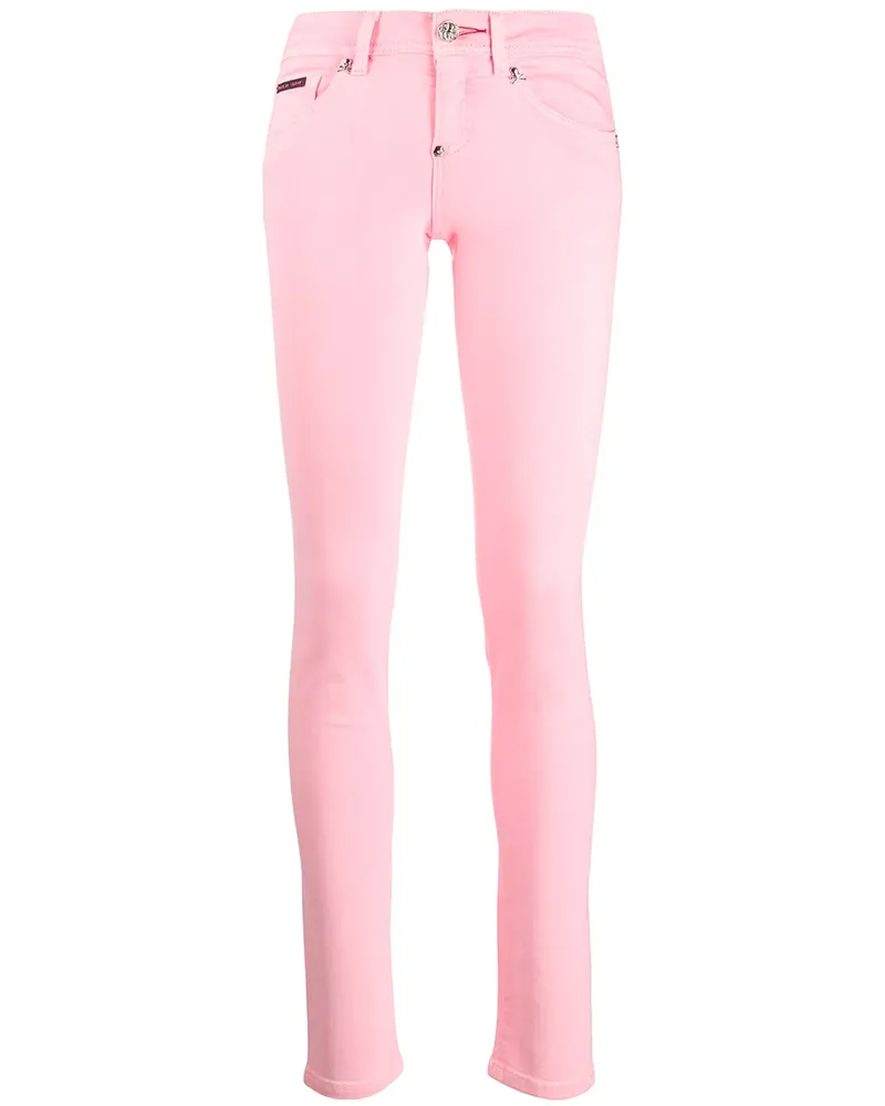 Philipp Plein Halbhohe Skinny-Jeans - Rosa Rosa
