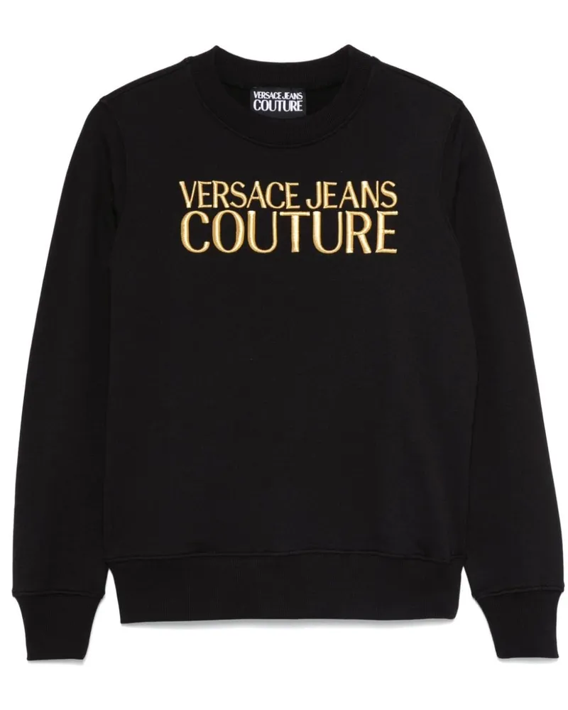 Versace Jeans Sweatshirt mit Logo-Stickerei - Schwarz Schwarz
