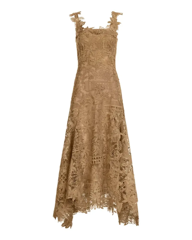 Oscar de la Renta Dominican Landscape guipure dress - Braun Braun