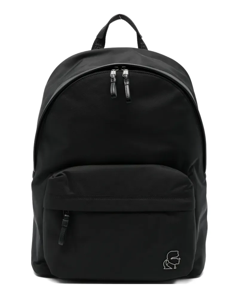 Karl Lagerfeld front zip pocket backpack - Schwarz Schwarz