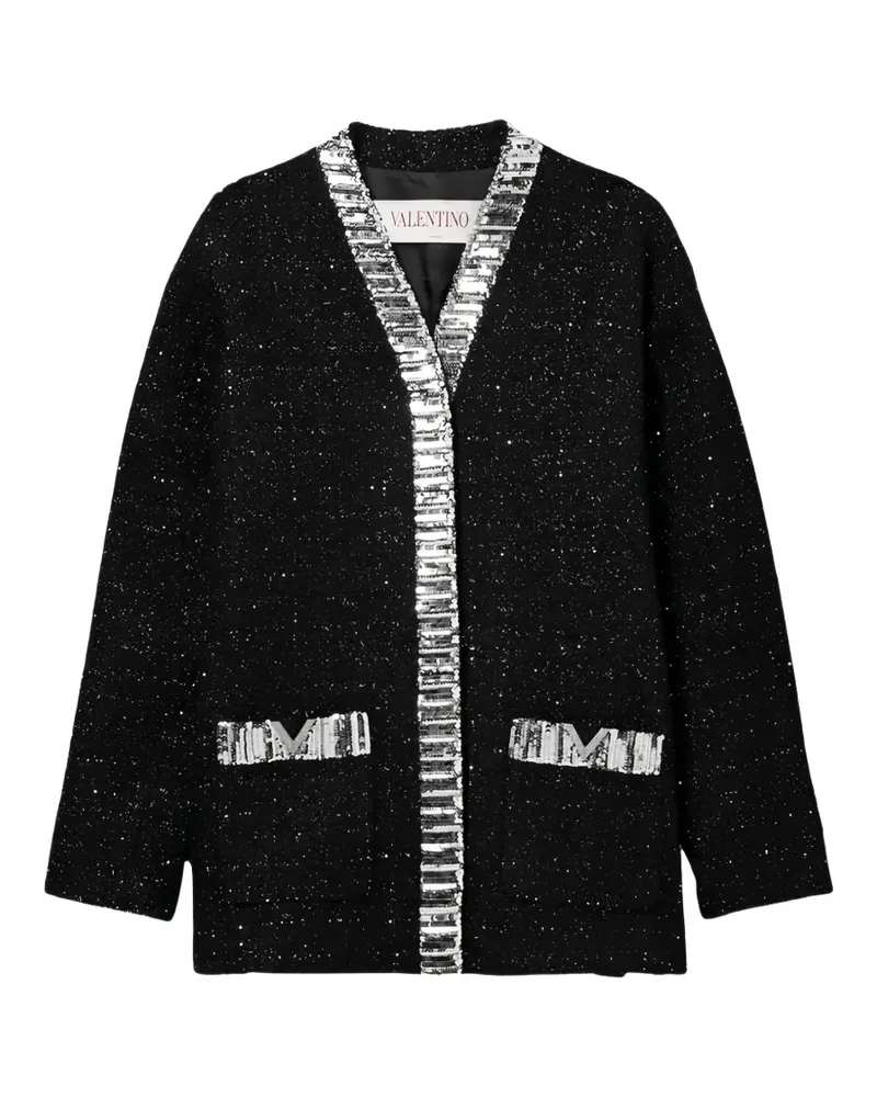 Valentino Garavani embellished metallic-tweed jacket - Schwarz Schwarz