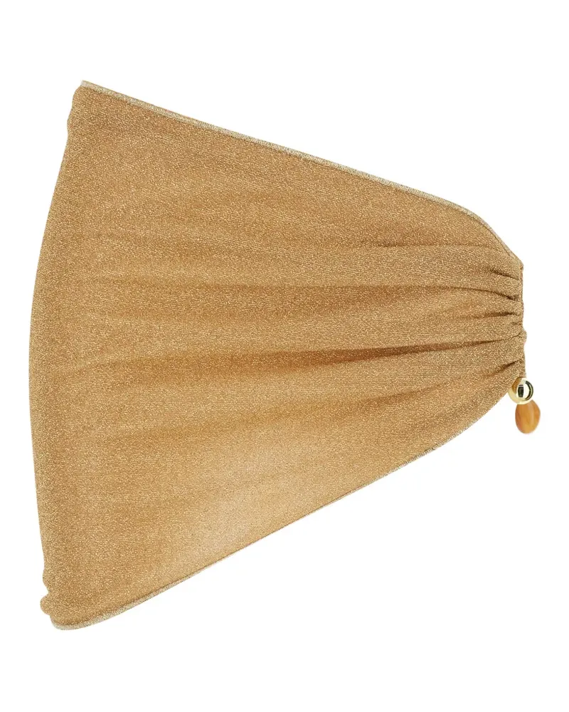 Oséree Lumière asymmetric beaded mini skirt - Gold Gold