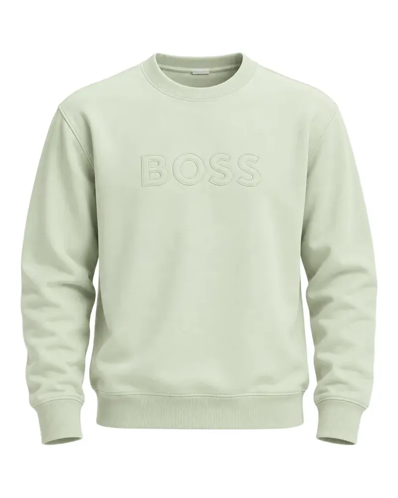 HUGO BOSS Sweatshirt aus Baumwollfrottee mit Logo-Stickerei - Grün Grün
