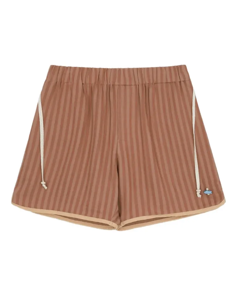 young n sang Sketch striped drawstring shorts - Braun Braun
