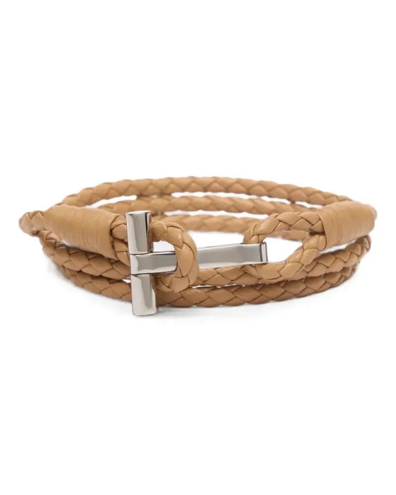 Tom Ford Geflochtenes Lederarmband - Nude Nude