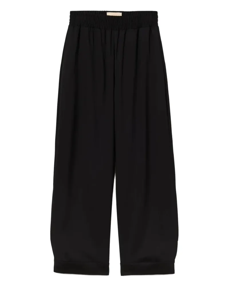 PLAN C cropped wide-leg trousers - Schwarz Schwarz