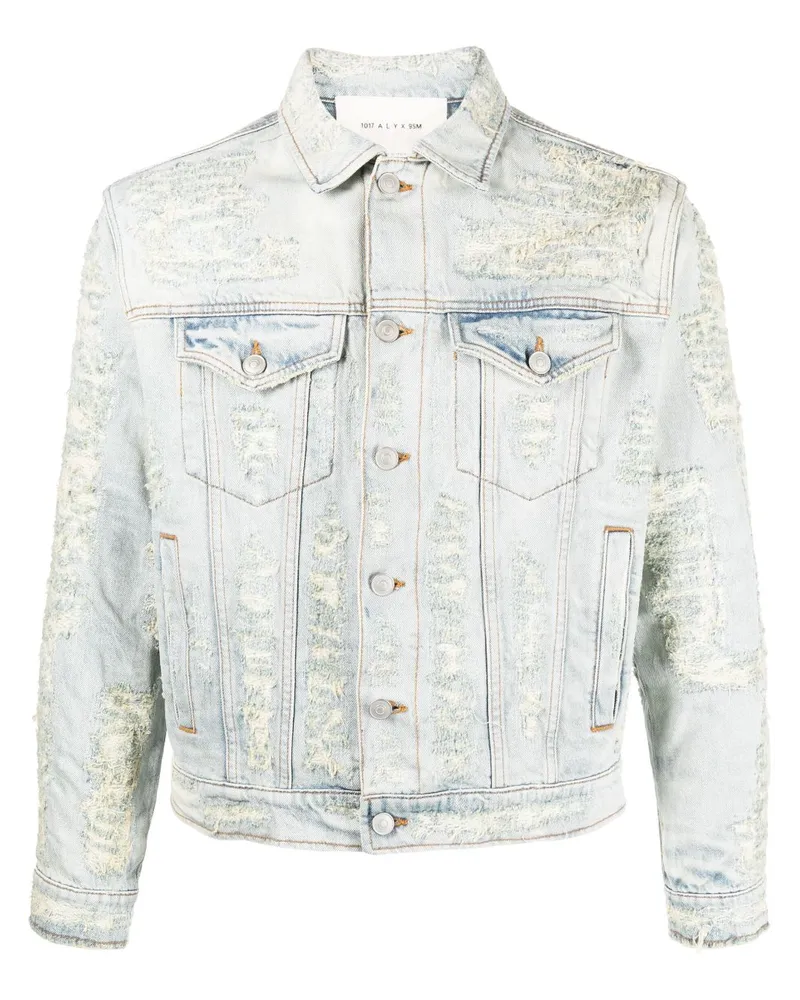 1017 ALYX 9SM Jeansjacke im Distressed-Look - Blau Blau