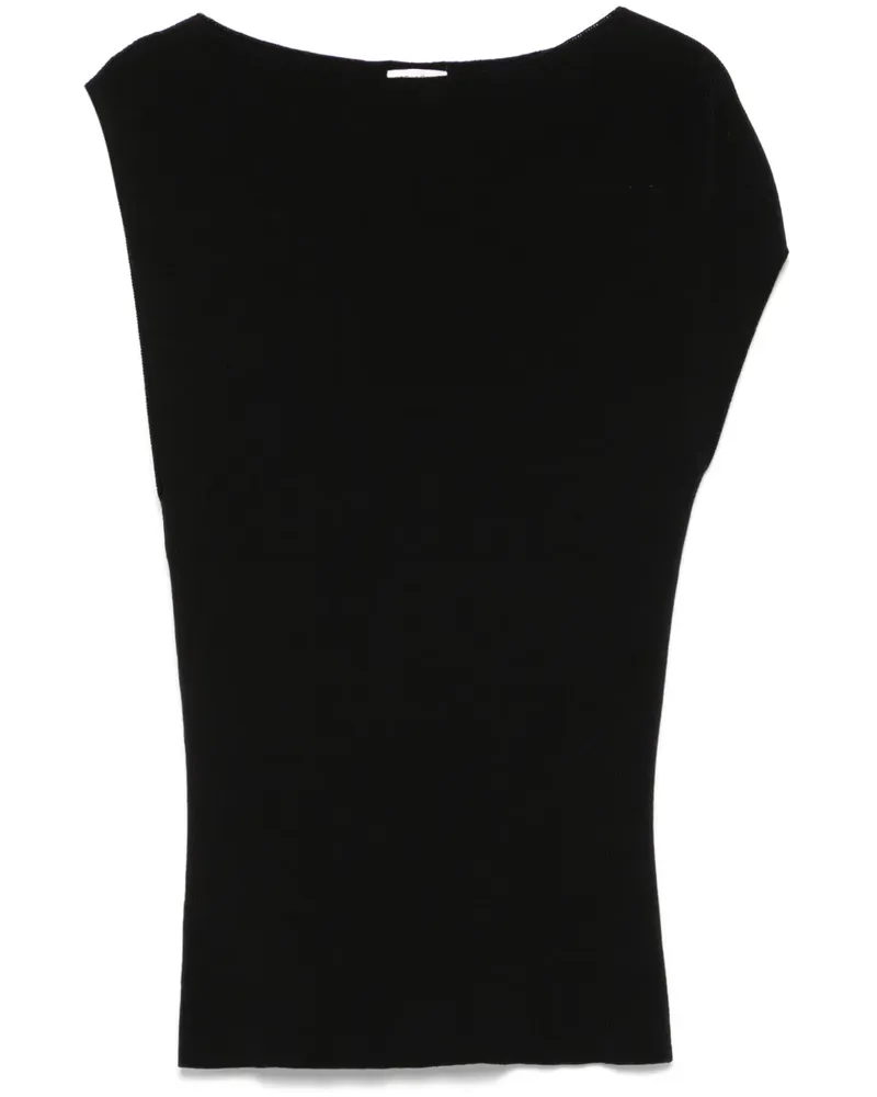St. Agni Asymmetrisches Stricktop - Schwarz Schwarz