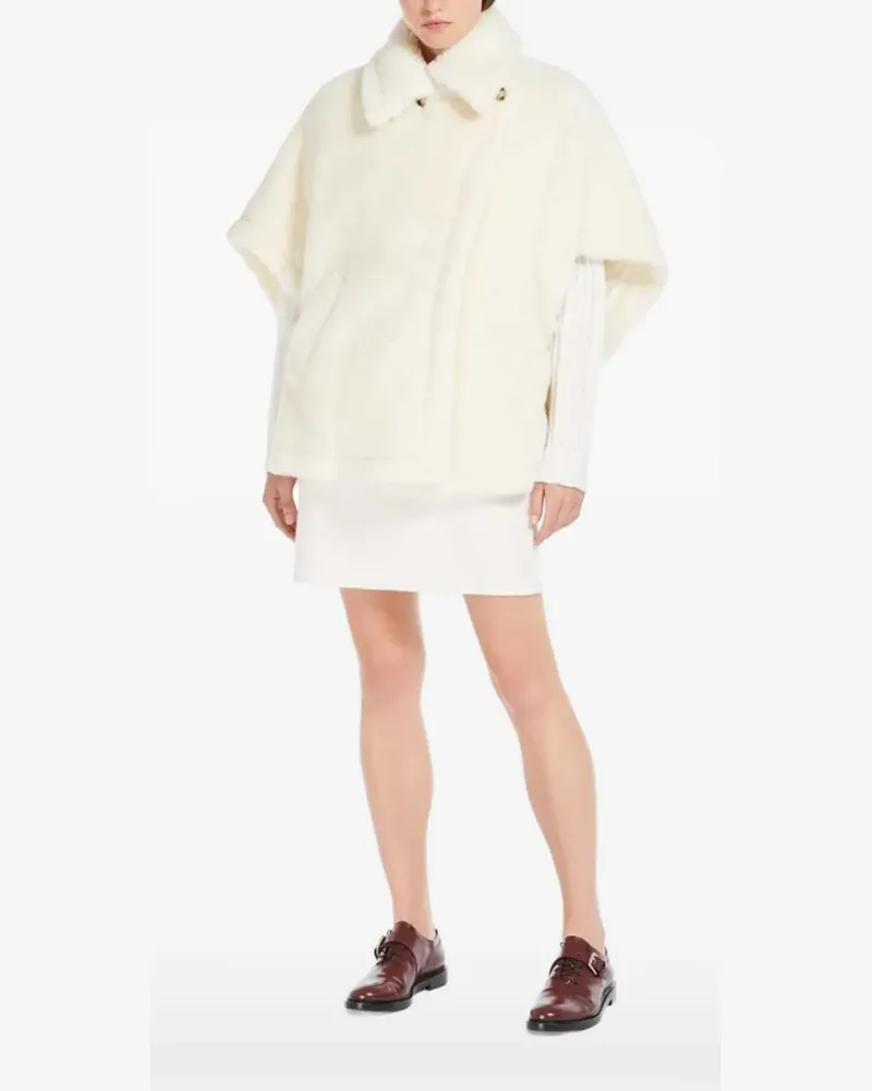 Max Mara Cape aus Alpaka- und Woll-Teddy-Stoff - Nude Nude