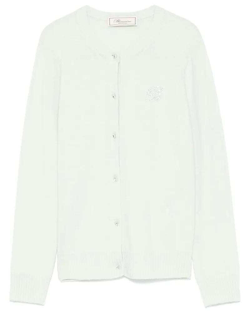 Blumarine Cardigan mit Strass-Logo - Grün Grün