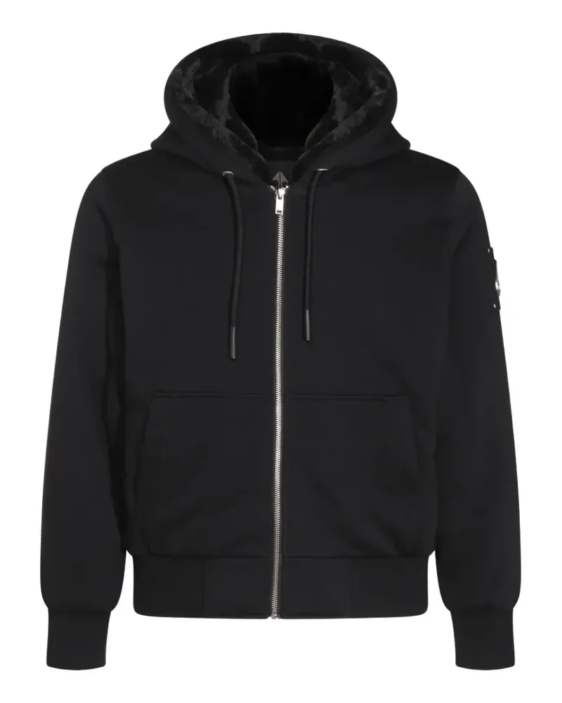 Moose Knuckles Bunny logo-plaque zip-up hoodie - Schwarz Schwarz