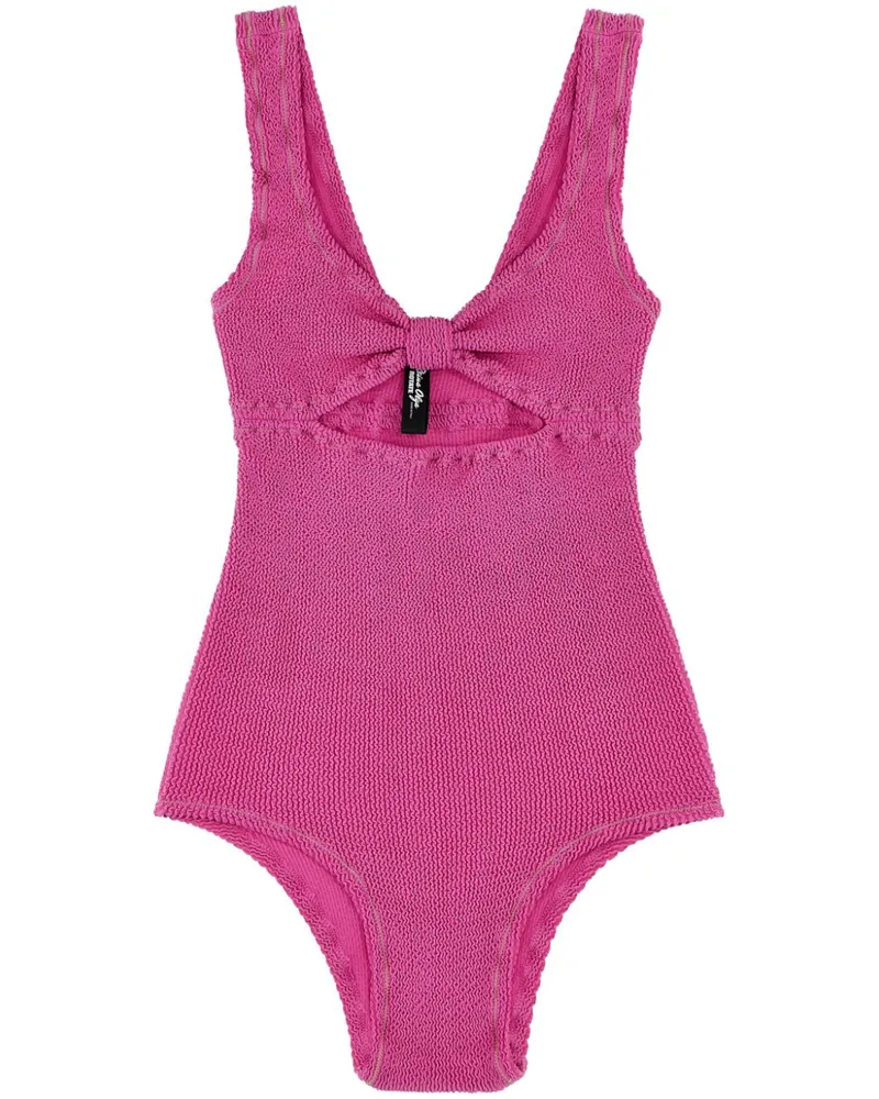 ROTATE Birger Christensen Badeanzug in Knitteroptik - Rosa Rosa