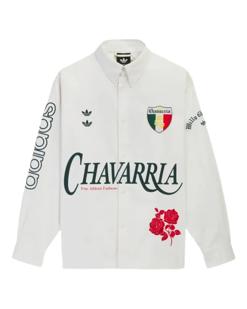 adidas Willy Chavarria Hemd mit Logo-Print - Weiß Weiß