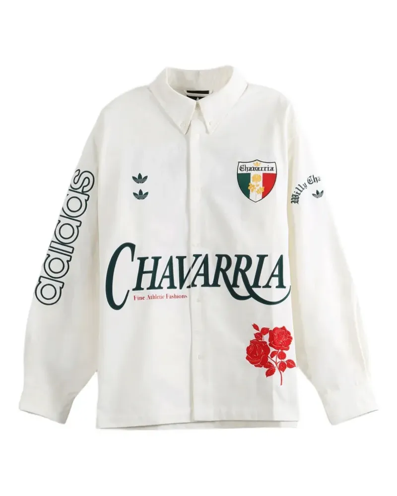 adidas x Willy Chavarria Button-down-Hemd mit Logo-Print - Weiß Weiß