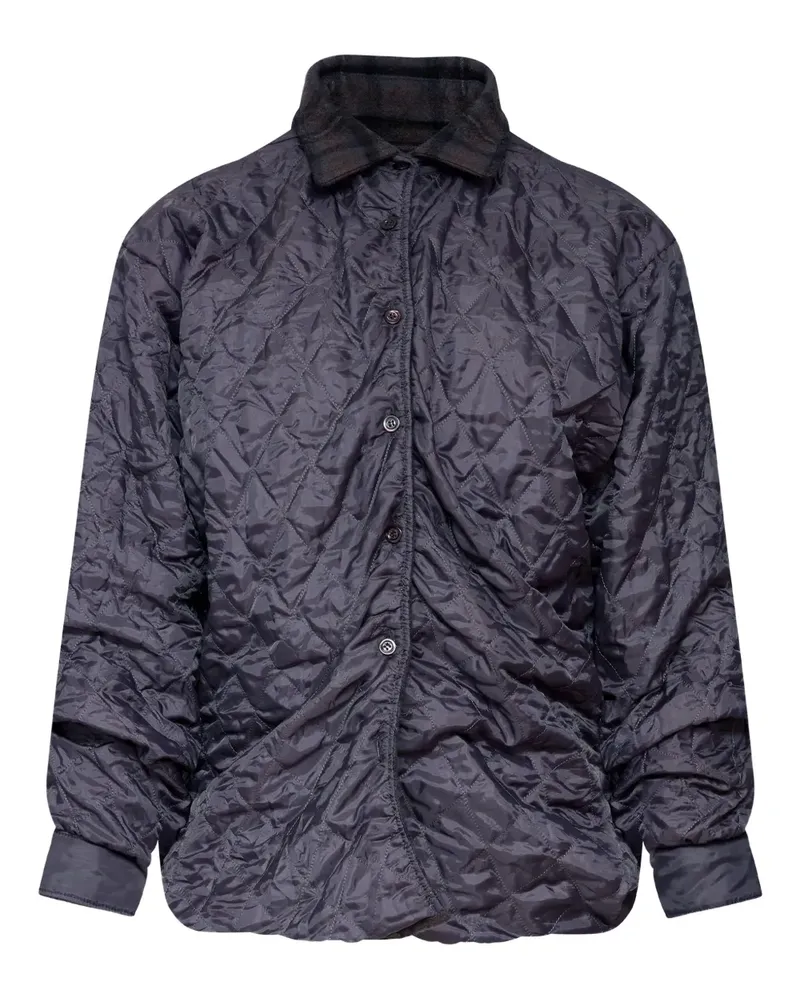Maison Margiela Gesteppte Jacke mit kariertem Kragen - Grau Grau