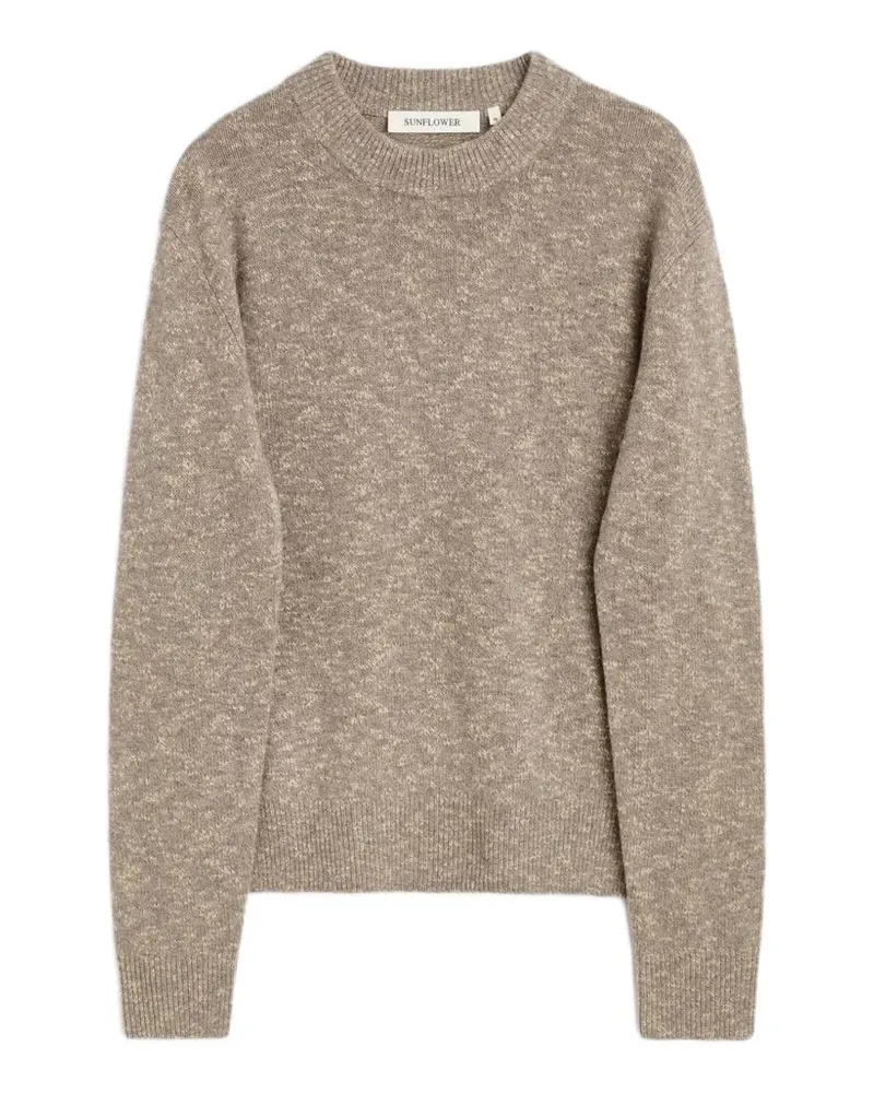Sunflower Moon Speckled marl-knit crew-neck sweater - Nude Nude