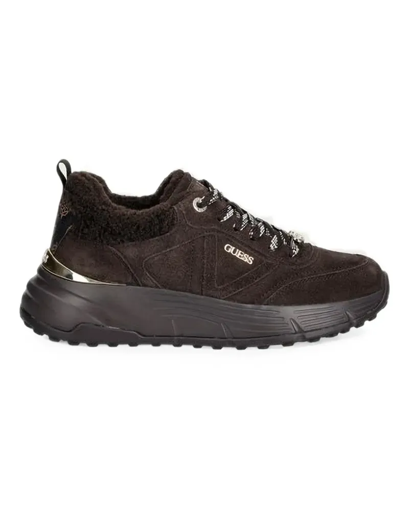 Guess Facter faux-shearling trim sneakers - Braun Braun