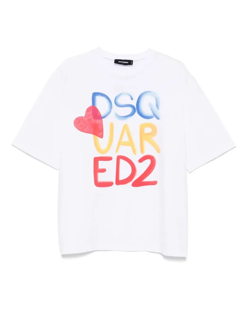 Dsquared2 T-Shirt mit Logo-Print - Weiß Weiß