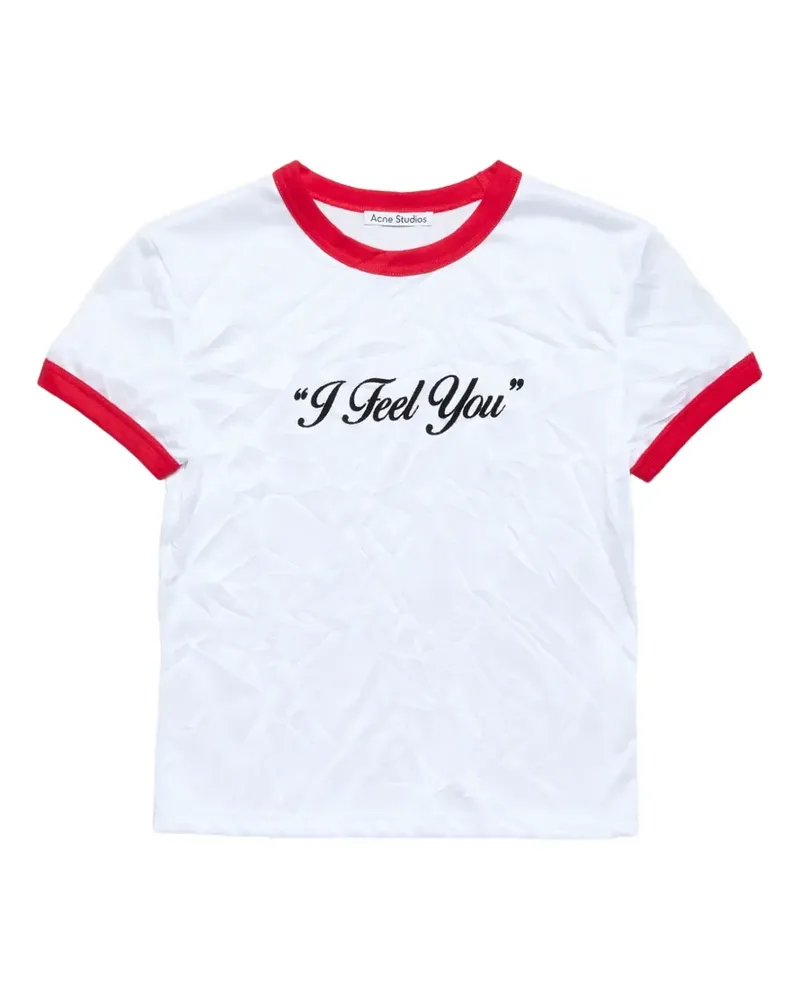 Acne Studios crinkled logo T-shirt - Weiß Weiß