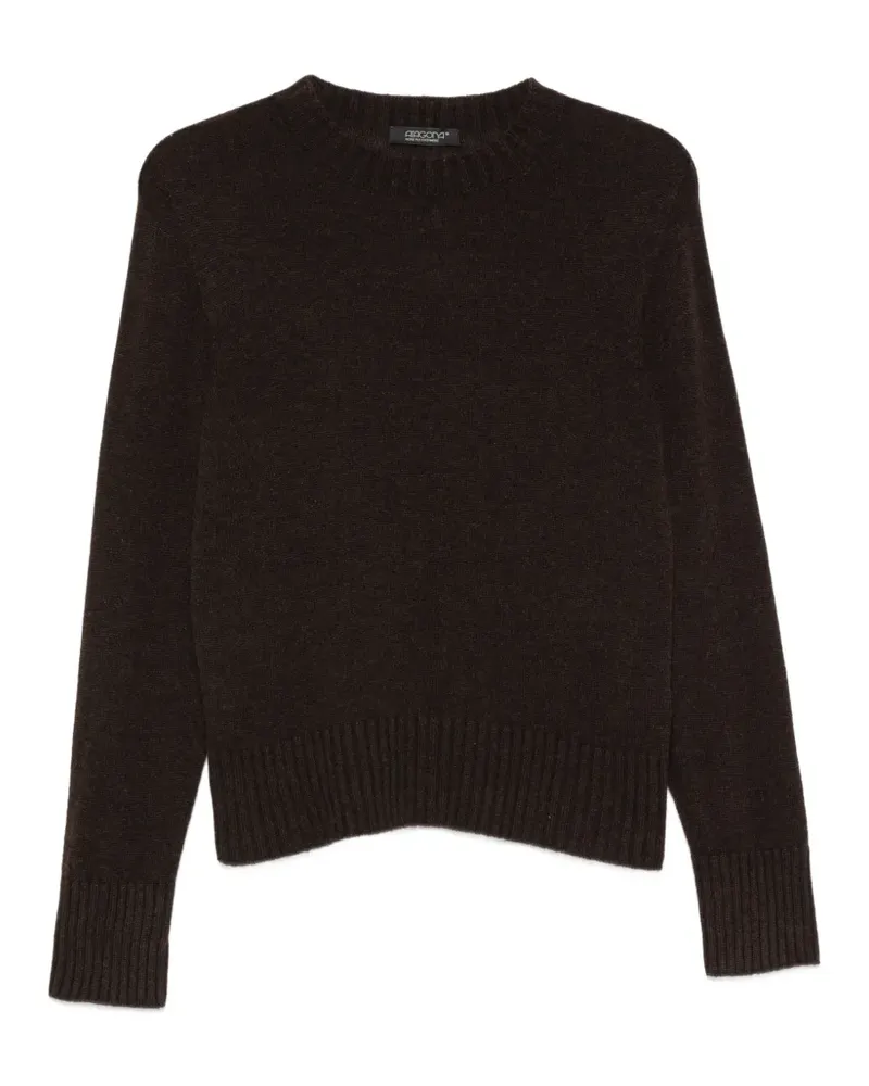 ARAGONA Pullover mit gerippten Details - Braun Braun
