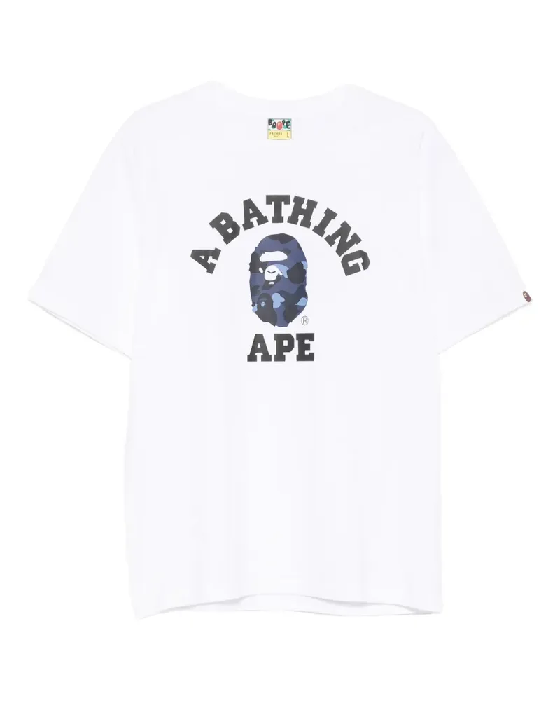 BAPE T-Shirt mit Camouflage-Print - Weiß Weiß
