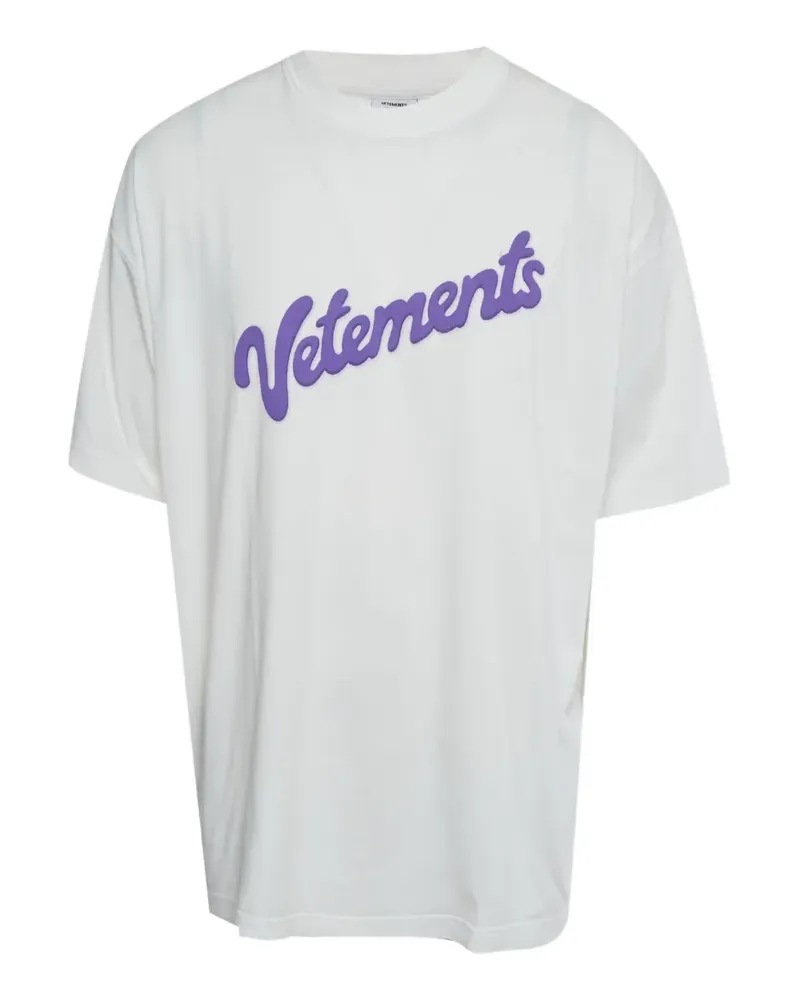 VETEMENTS Oversized-T-Shirt mit Logo - Weiß Weiß