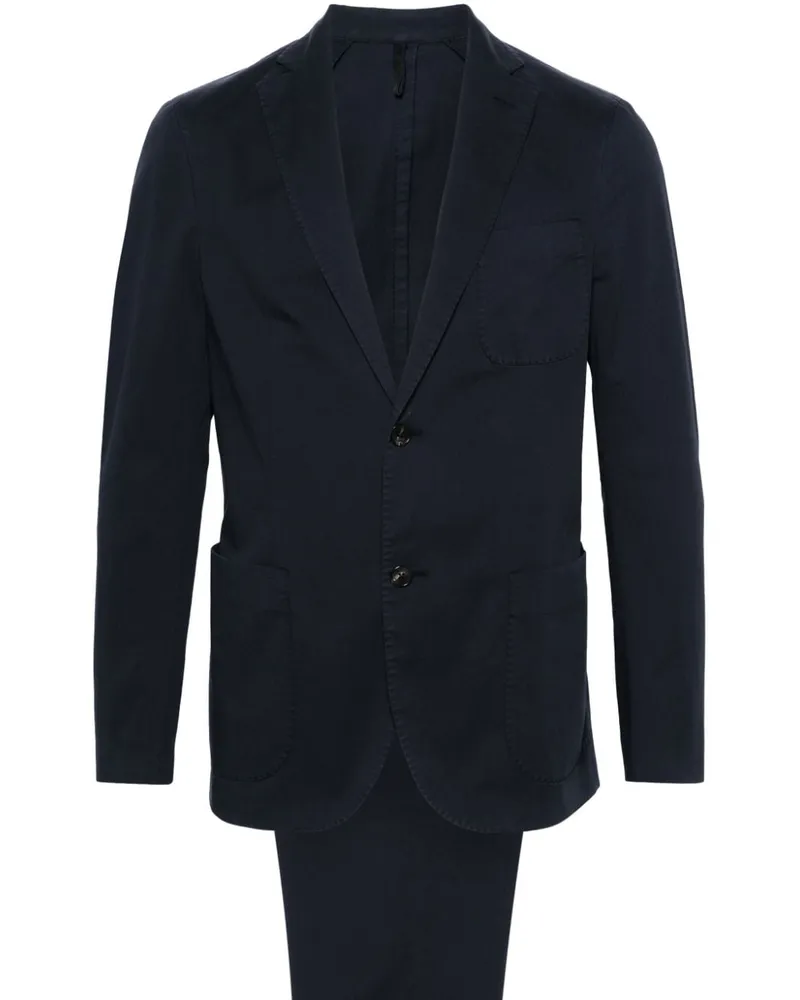 Incotex Einreihiger Anzug mit fallendem Revers - Blau Blau