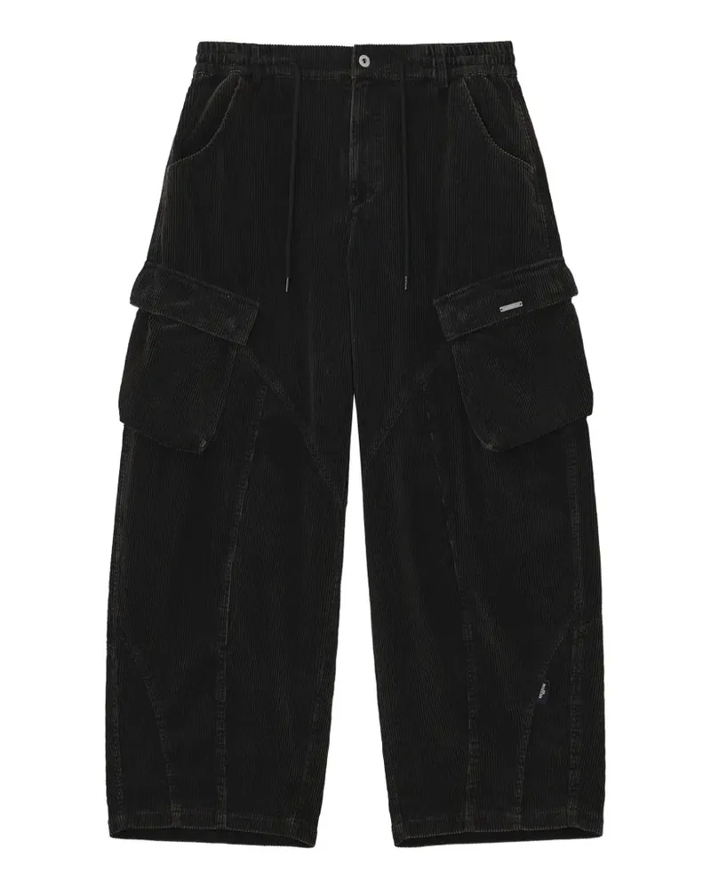 Musium Div. corduroy panelled cargo pants - Schwarz Schwarz