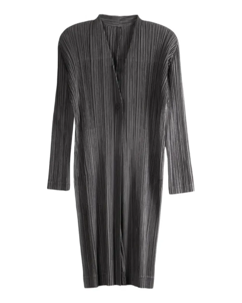 Issey Miyake Plissierte Jacke mit einem Knopf - Grau Grau
