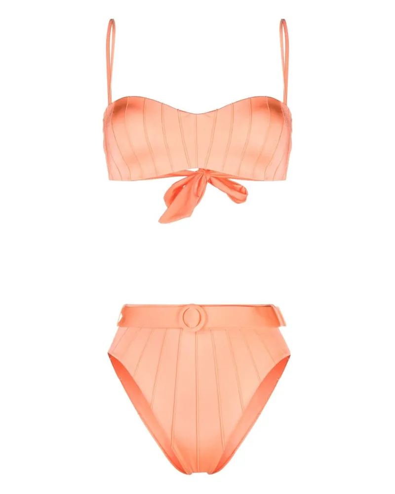 Noire Swimwear Bikini mit hohem Bund Orange